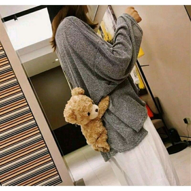 Tas boneka beruang merangkul tas selempang boneka
