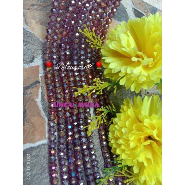 Kristal ceko 8mm gol.biasa-Ungu muda