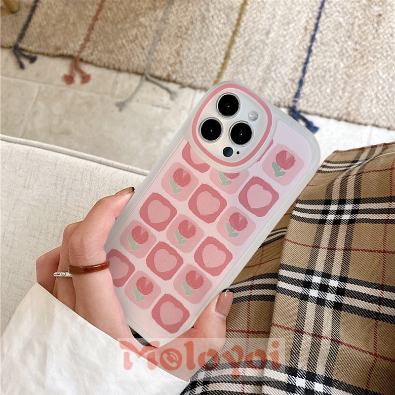 Soft Case TPU Motif Bunga Tulip Untuk IPhone 11 13 12 Pro Max 7 8 6 6s Plus XR XS Max X SE 2020