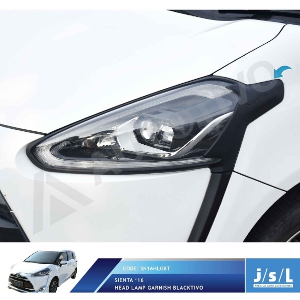 JSL Garnish Lampu Depan Sienta Head Lamp Garnish Blackdoff