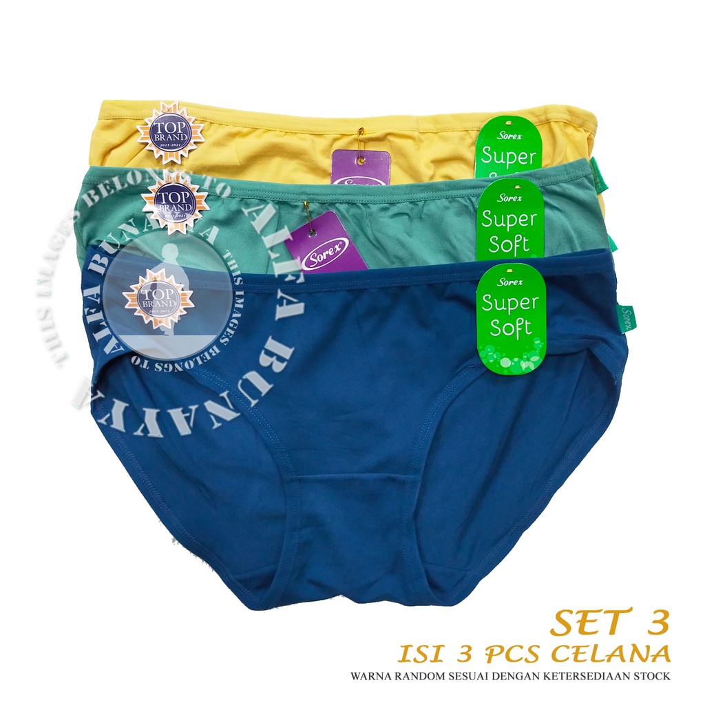 3 Pcs Celana Dalam Wanita SOREX 1257 - CD Underwear - Super Soft - Pakaian Dalam Wanita