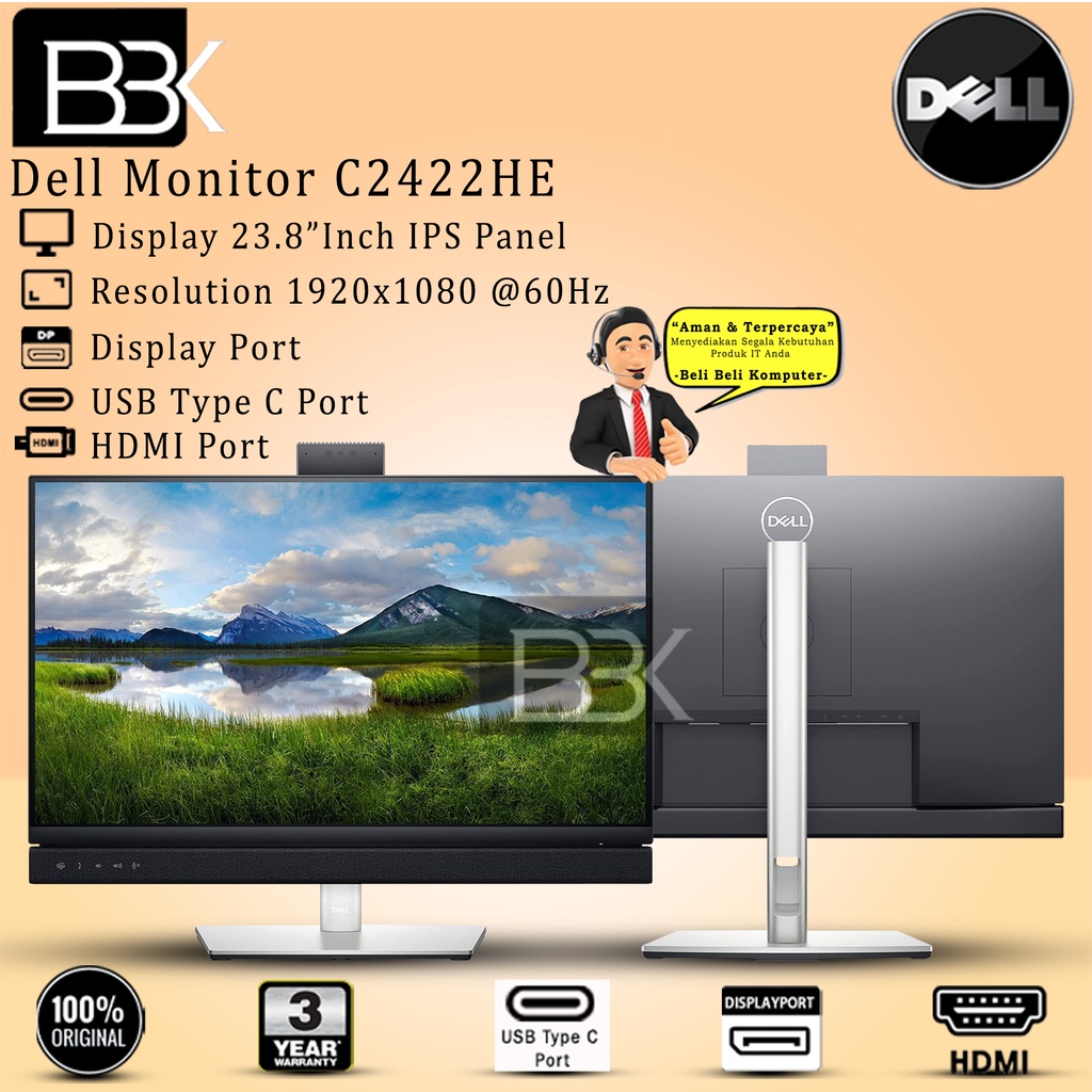 Monitor Dell 23.8" inch FHD C2422HE 3 Year
