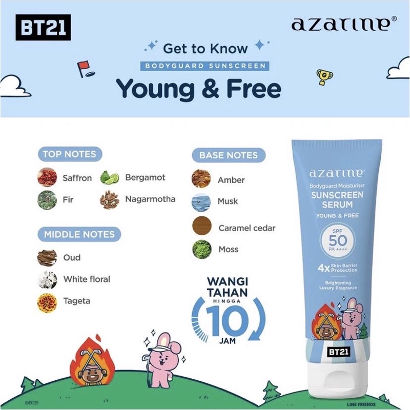 Bodyguard Moisturizer Sunscreen Serum - AZARINE X BT21 100ML