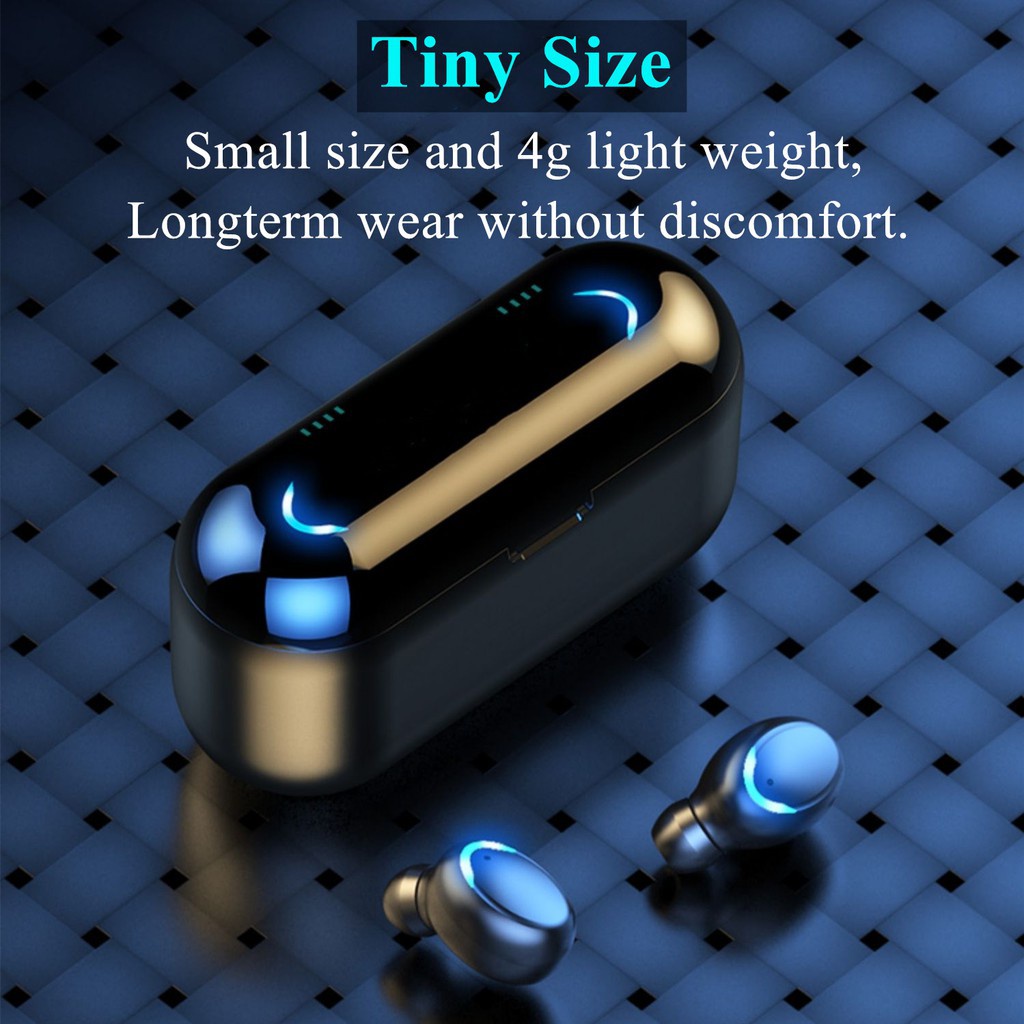 Wireless Earphone TWS Dengan Mikrofon 5.0 Bluetooth Earphone Bluetooth HiFi Stereo Wireless Waterproof Earbuds