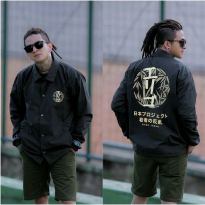 Coach erigo Jacket remaja Apparel NAGA jepang jaket pria wanita jacket murah distro remaja kekinian terbaru jeket perasut-BAMBOO HITAM