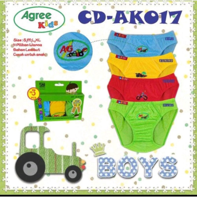 CD CELANA DALAM ANAK LAKI LAKI AGREE KIDS AK 017