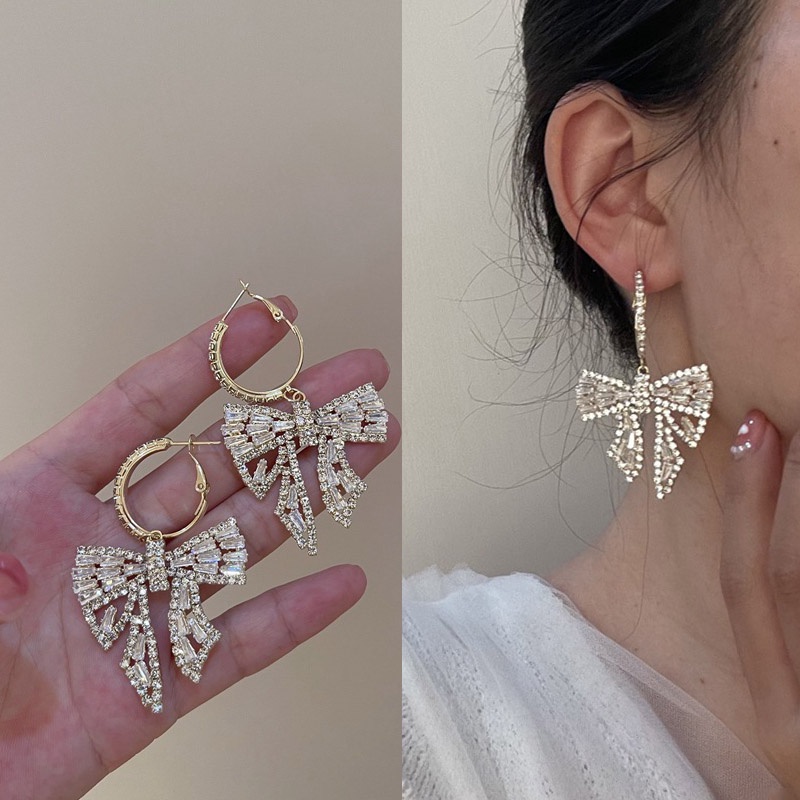 Anting Desain Pita Bahan 925 Silver Needle Gaya Korea Untuk Wanita