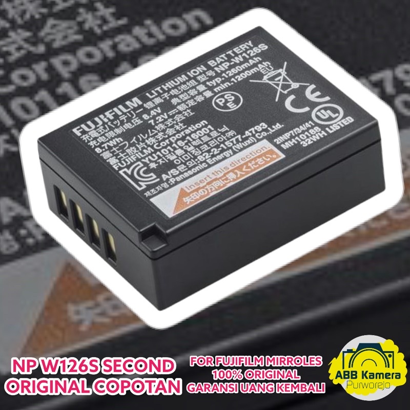 BATERAI KAMERA FUJIFILM NP W126S ORIGINAL BUAT XT10 XT20 XT1 XT3 XH1 XS10 XE3 XE2S XE2
