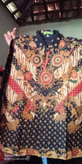 Kemeja Batik Nawang Lintang Cabut Size M - Xxl   Batik Solo Asli Katun Cabut Primisima Full Furing