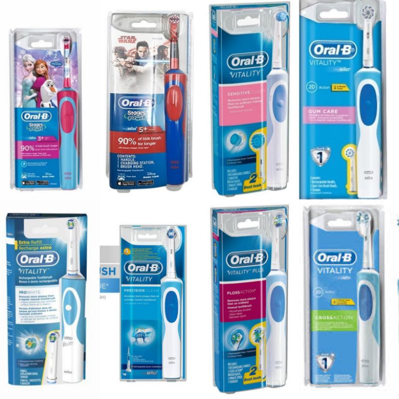 Oral B Vitality Electric Toothbrush Precision, Sensitive, Gum Care, Floss, Cross, Starwars, Frozen