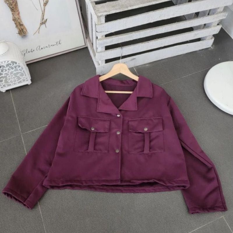 Sandra Crope Sweater Wanita Pleece Tebal XL