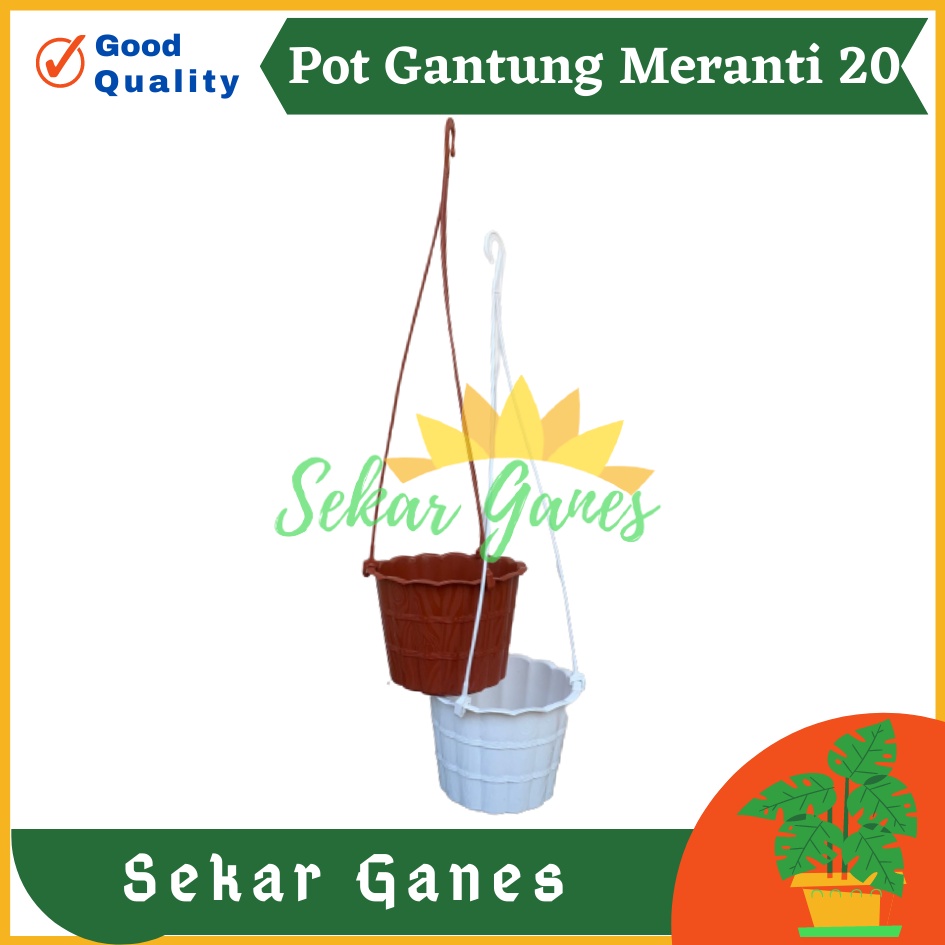 Pot Gantung Meranti 20 Putih Merah Bata Merah Coklat Terracota Terracotta Pot Bunga Gantung Motif Gentong Mirip Country Murah Termasuk Tali Pot Bunga Gantung Murah Grosir Unik Plastik Putih