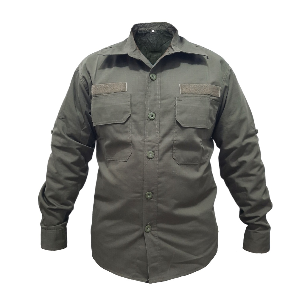 Kemeja Tactical Outdoor Hijau Olive, Pol PP