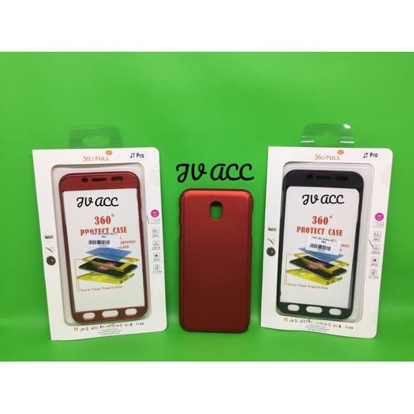 CASE 360 HARDCASE FULL BODY PLUS TEMPERED GLASS SAMSUNG J7  PRO