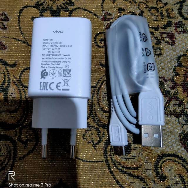 Charger Vivo Fast Charging 18W - 33W Original Bekas Copotan Vivo Y17, Y19 - Vivo S1, V11 Pro, V15 Pr