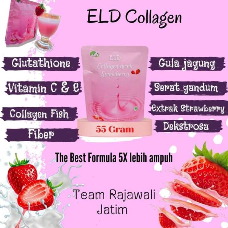 ELD COLLAGEN DRINK STRAWBERRY/COLLAGEN VIRAL ASLI 100%BPOM