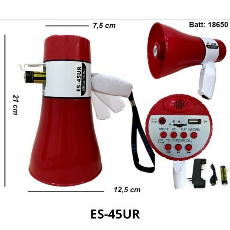 MEGAPHONE EALSEM ES 45 UR + BATTERY CHARGE