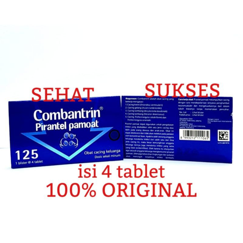 COMBANTRIN 125MG (ISI 4 TABLET) - OBAT CACING