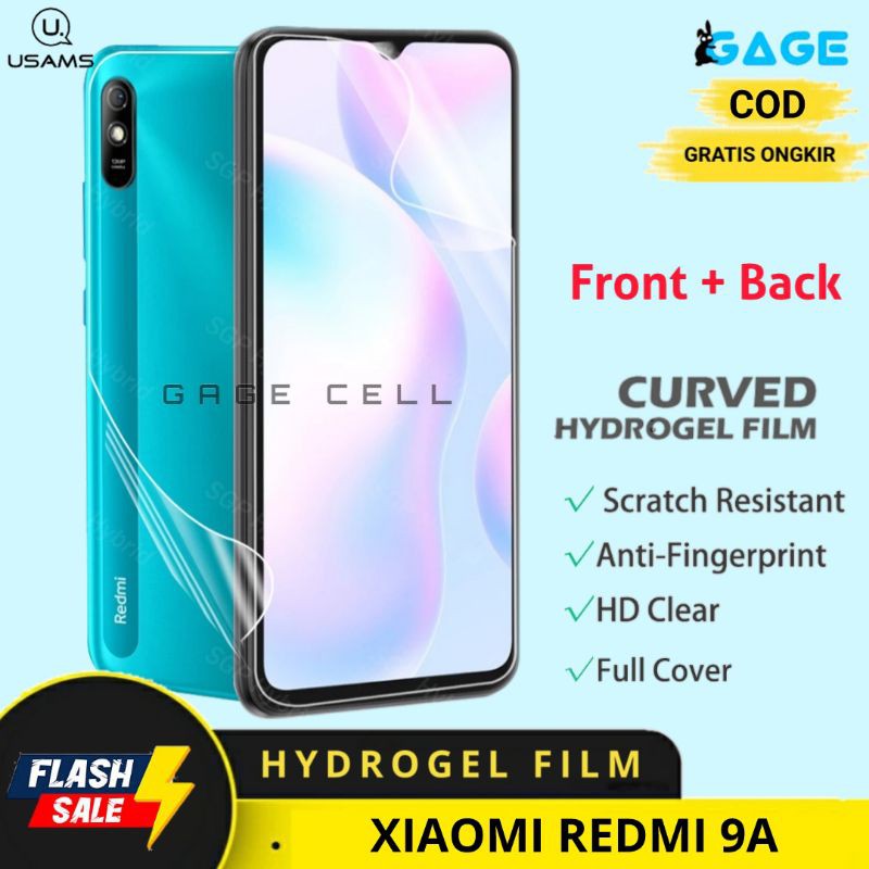 USAMS Hydrogel Film Antigores Xiaomi Redmi 9a Screen Protector Depan Belakang Original