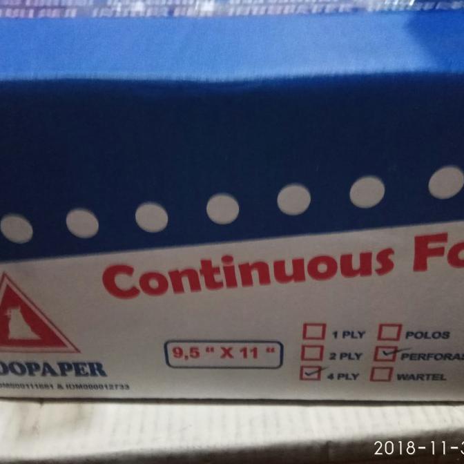 

Continuous Form 4 ply PRS atau bagi 2 Indopaper Star Seller Termurah