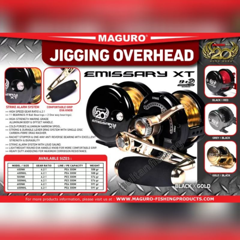 Reel OH Maguro EMISSARY XT Handel kiri / kanan pilih variasi | Jigging over head