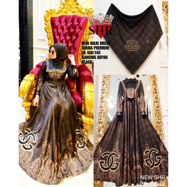 SHR BARU MAXI DRESS MIX GC KOTAK  ORI 100%