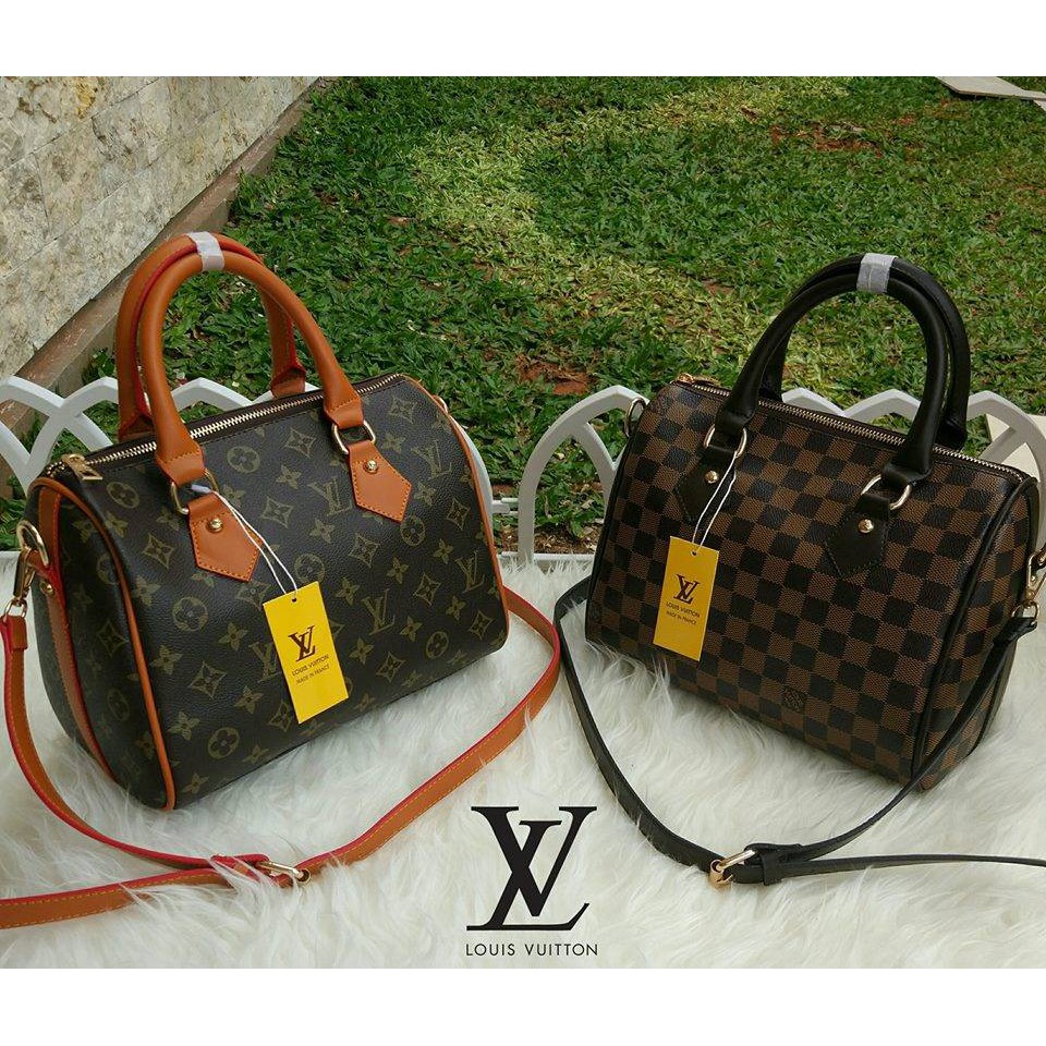Terbatas Tas Tangan Wanita LV Lois Vuitton Bandoulier Kulit Damier Monogram 25
