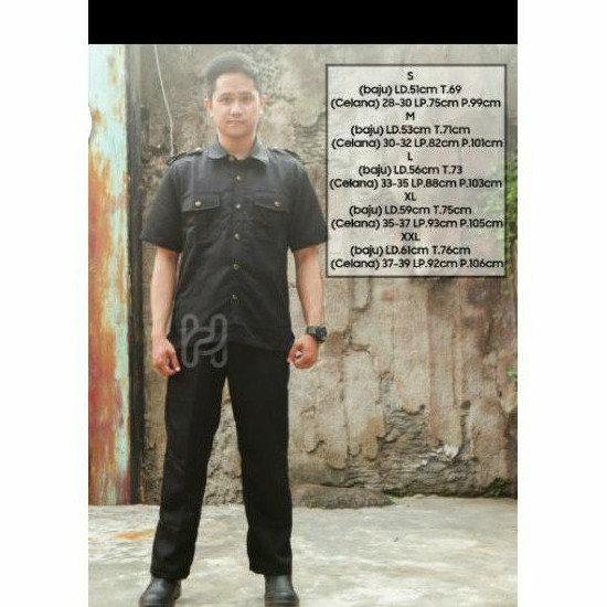 baju security satpam XL setelan safari preloved like new jumbo