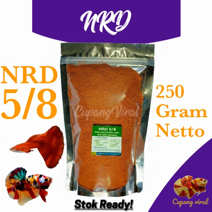 Pelet NRD 5/8 250 Gram - Pelet Cupang Guppy dan Ikan Kecil Lainnya