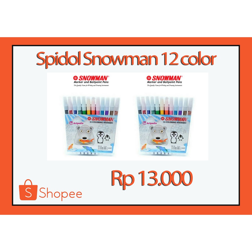 

Spidol snowman 12 warna / Spidol snowman set 12
