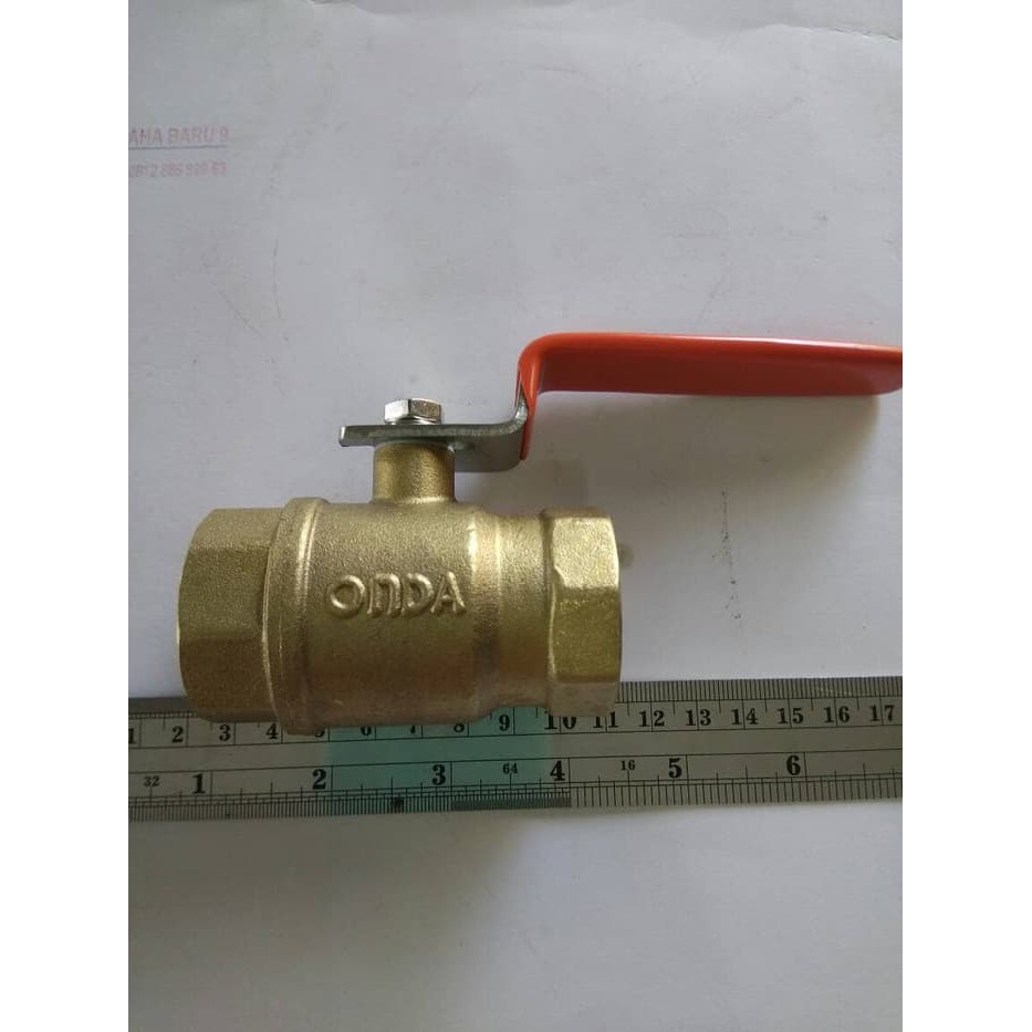 Ball Valve Kuningan Onda 1" atau Stop Kran Kuningan Onda 1 inch
