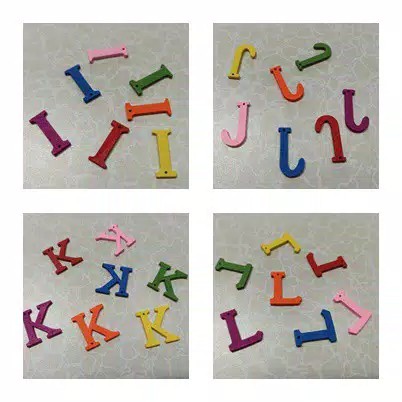 1 BUAH - 2.5 CM HURUF KAYU ALPHABET WARNA | ABJAD KAYU BESAR