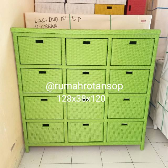Lemari / Laci isi 12 rotan sintetis