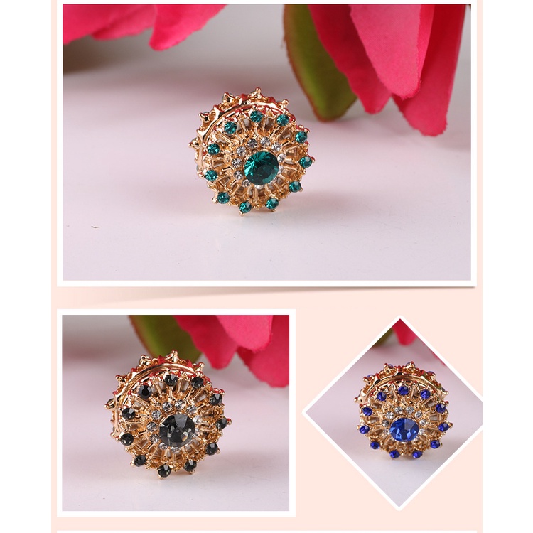 Bros Klip Magnetik Bahan Alloy Aksen Berlian Untuk Hiasan Kepala Wanita Muslim