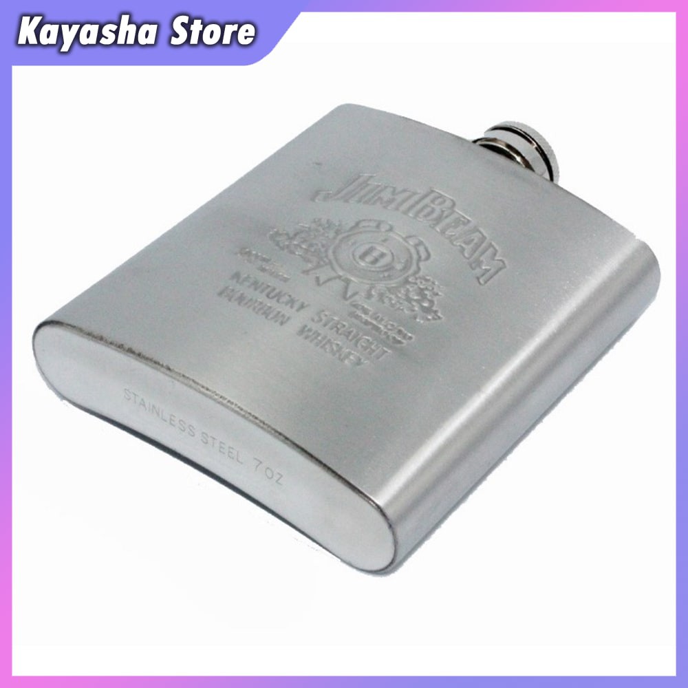 KYS JIM BEAM BOTOL MINUM WINE WHISKEY HIP FLASK 6OZ SILVER OMHX3YSV