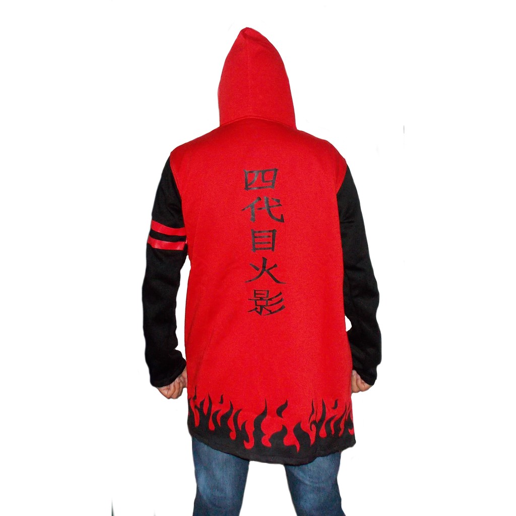 JUBAH HOKAGE NARUTO YONDAIME MERAH - JAKET HOKAGE NARUTO YONDAIME - JAKET NARUTO - JUBAH NARUTO