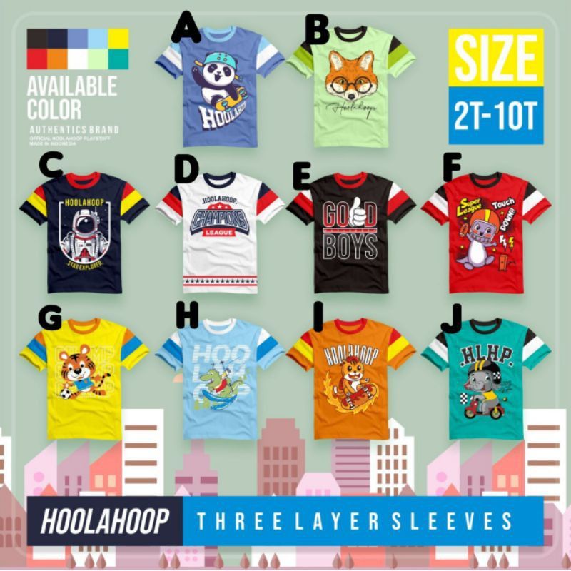 kaos hoolahoop / kaos tree layer / kaos anak pria