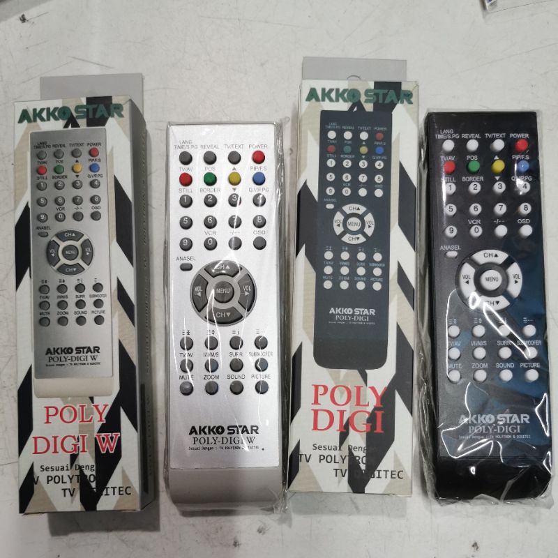 remot tv akko star POLY DIGI untuk TV polytron, digitec tanpa program langsung pakai RETIVE RM-101RT VISERO VIO-525P ETERNITY