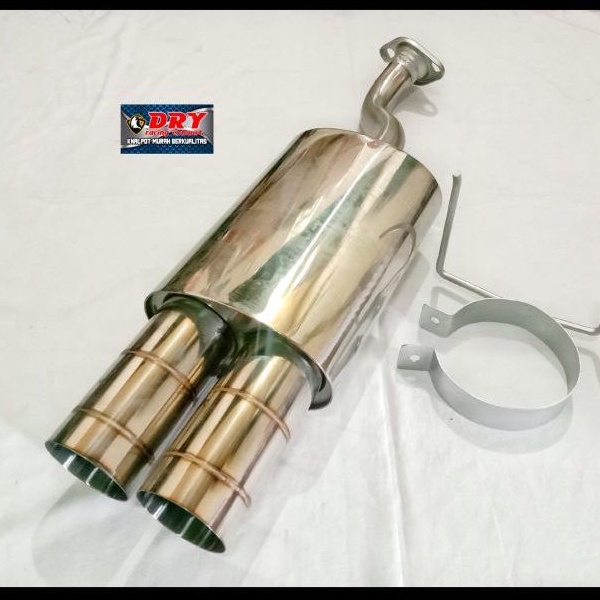 BOLT ON BRIO KNALPOT MOBIL HKS DOUBLE ARGON FULL STENLESS