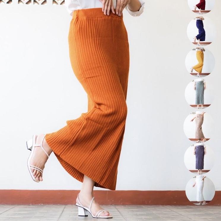 Oke Price.. [BISA COD] Rok Rajut Span Maxi / Rok Rajut Panjang / Rok Span Knit Tebal Premium / Rok S