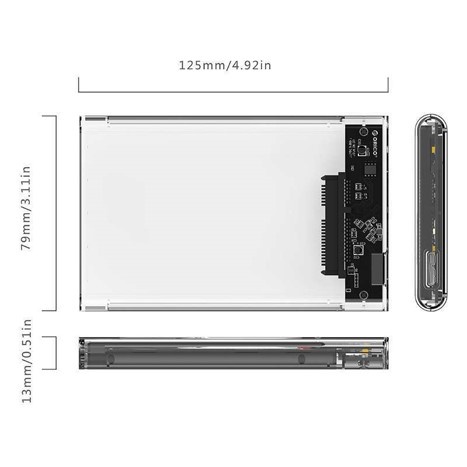 Orico 2139U3 Casing Hardisk Transparan 2.5&quot; Sata USB 3.0 Enclosure