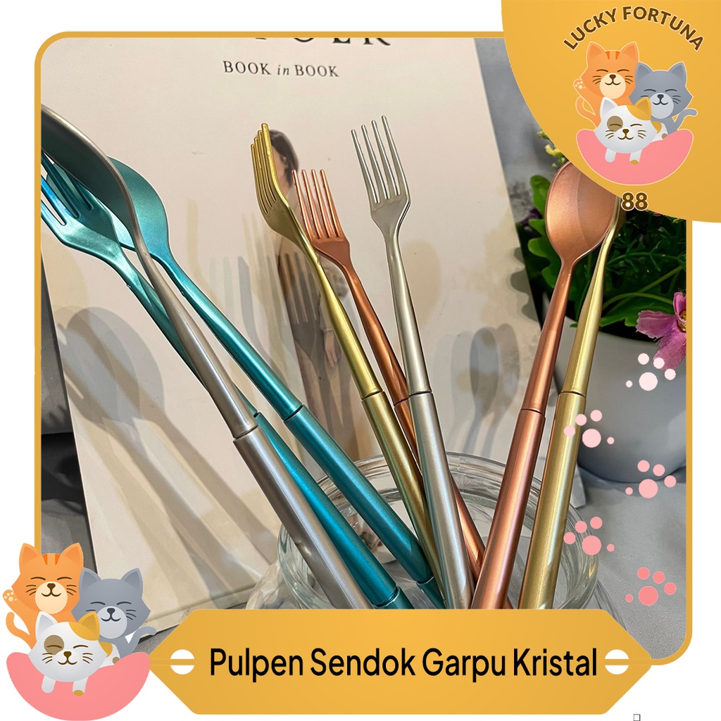 

[LuckyFortuna88] Pulpen Bentuk Sendok Garpu Kristal pen bentuk sendok Garpu kristal alat tulis kantor alat tulis sekolah lucu murah