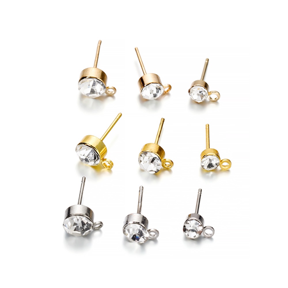 50 pcs/pack Anting-anting pin berlian imitasi mini berkualitas tinggi