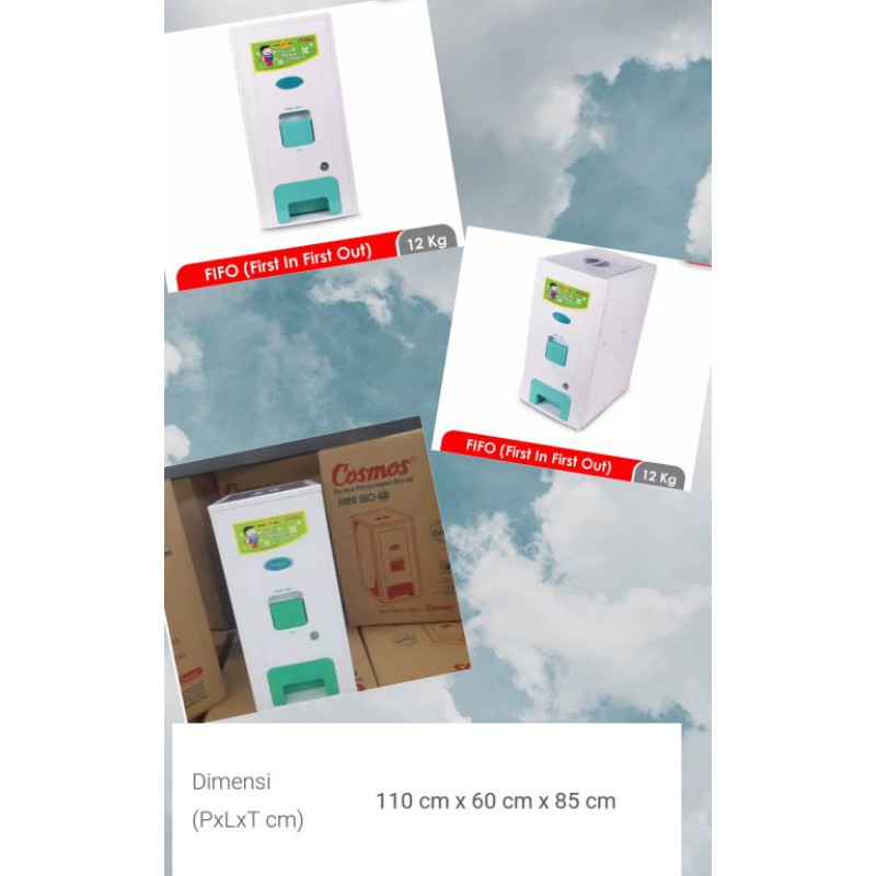 Cosmos mini bio tempat menyimpan beras 12 kg . tempat penyimpanan beras 12 L cosmos mini bio