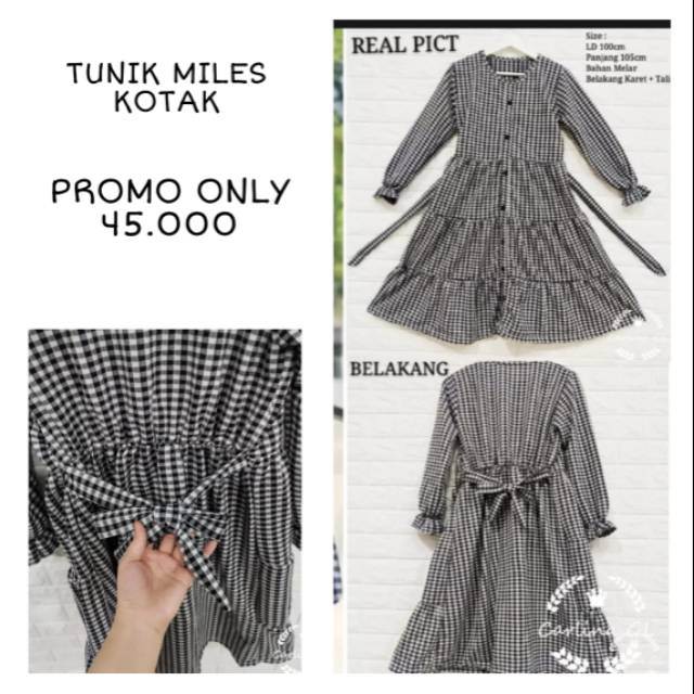 TUNIK MILES KOTAK TERMURAHH /BAHAN SANGAT NYAMAN DIPAKAI