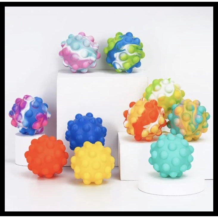 1 Buah Mainan Pressball Squishy Pop It Bola Lampu Multicolor