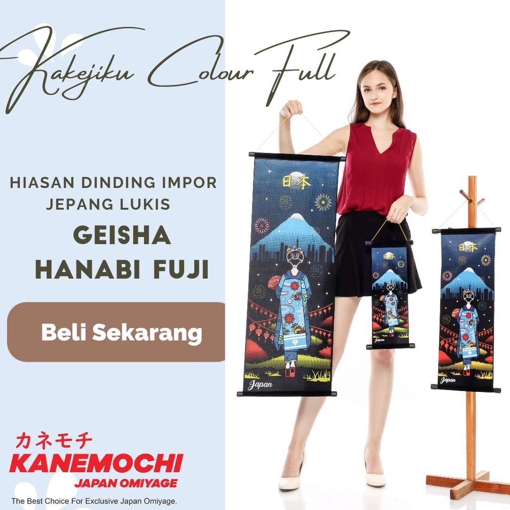 Jual Kanemochi Souvenir Kakejiku Hanabi Fuji Hiasan Dinding Jepang