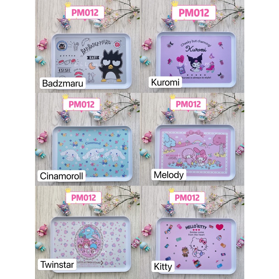 Nampan karakter sanrio kitty PM013 PM012 tray melamin melody kuromi