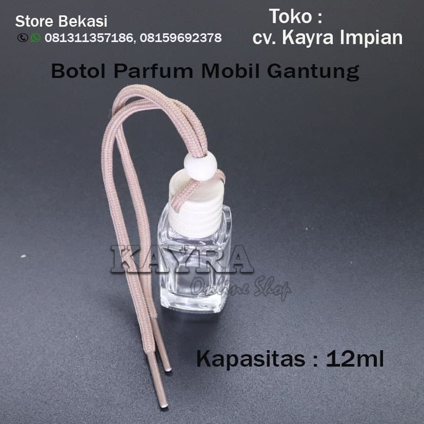 Botol Parfum Mobil Bentuk Kotak Kaca Tebal dan Kuat