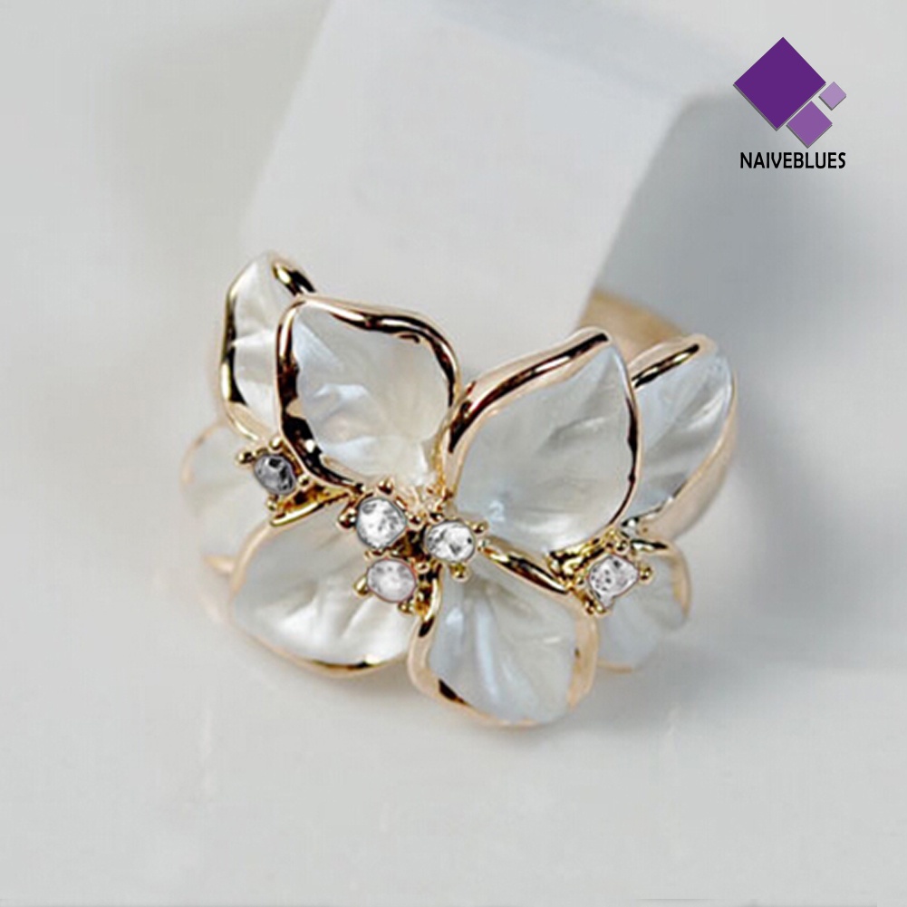 Naiveblue Cincin Alloy Motif Bunga Untuk Wanita